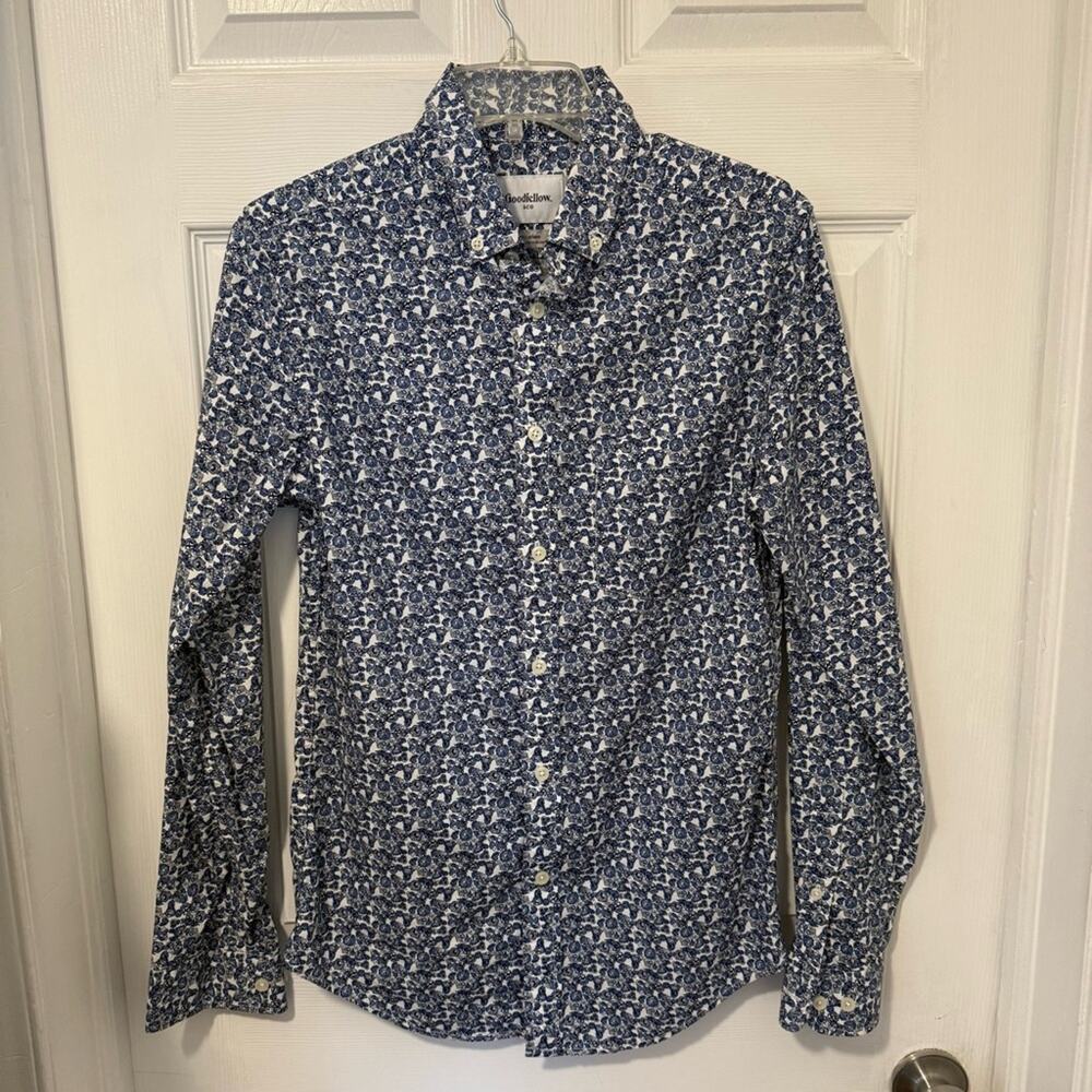Goodfellow & Co Blue Floral Cotton Shirt